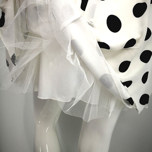 B. Smart Junior’s 3 Black & White Polka Dot Pattern Formal Strapless Mini Dress - Picture 5 of 8